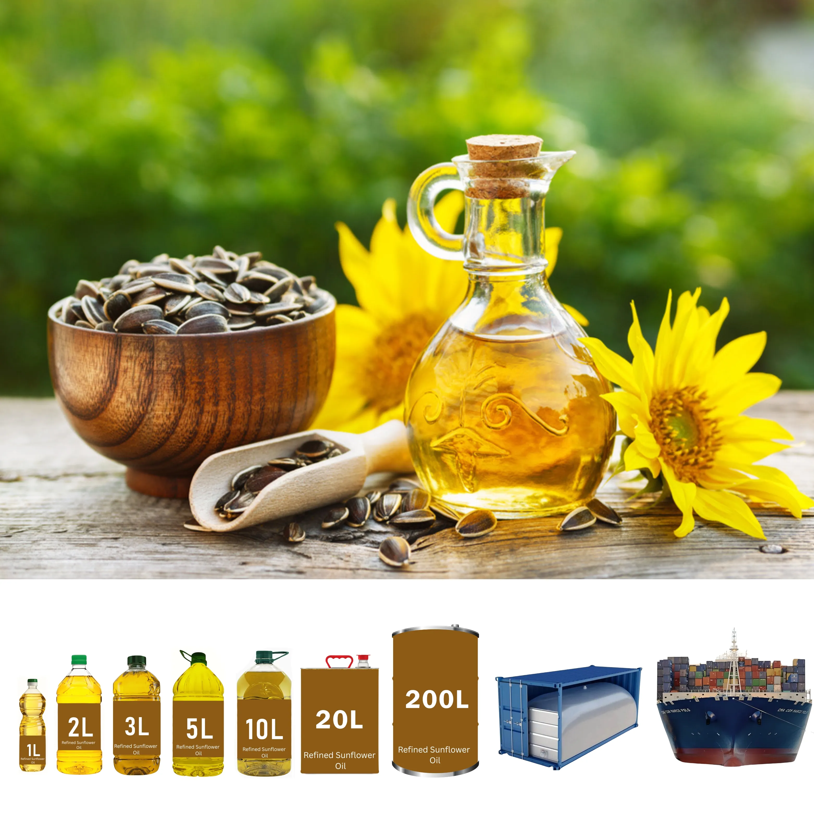 Refined Sunflower Oil – Cold-Pressed, High-Quality Cooking Oil